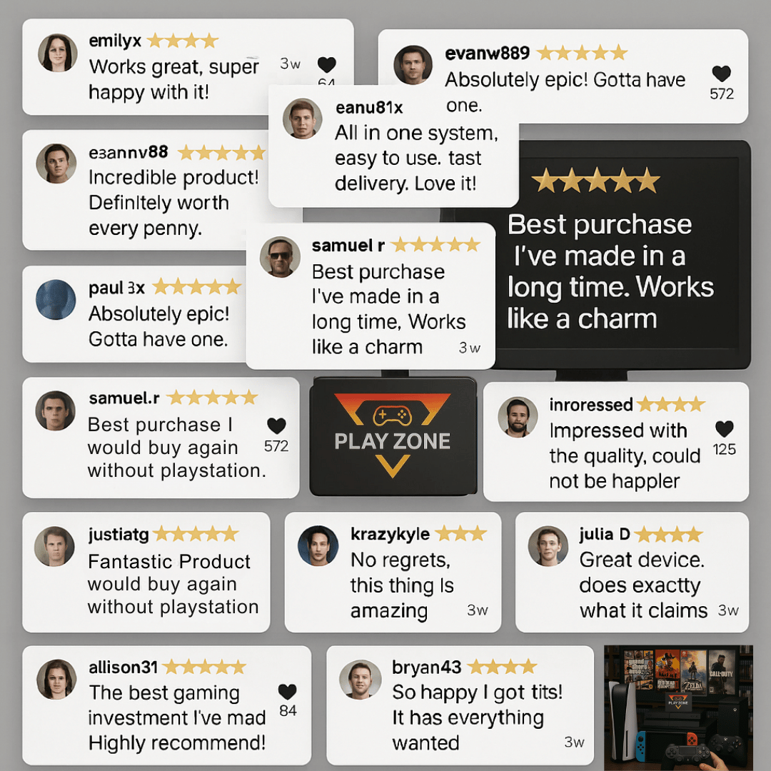 Playzone™ Retro Gaming Console +20,000 Pre-Loaded Games | Plug & Play