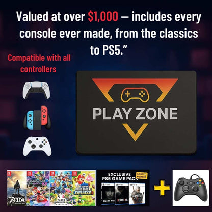 Playzone™ Retro Gaming Console +20,000 Pre-Loaded Games | Plug & Play